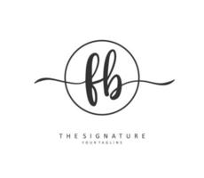 F B FB Initial letter handwriting and  signature logo. A concept handwriting initial logo with template element. vector