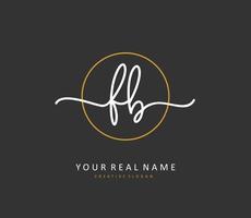 F B FB Initial letter handwriting and  signature logo. A concept handwriting initial logo with template element. vector