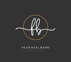 F B FB Initial letter handwriting and  signature logo. A concept handwriting initial logo with template element. vector