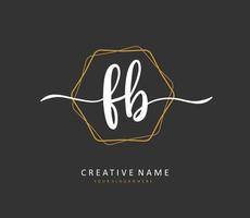 F B FB Initial letter handwriting and  signature logo. A concept handwriting initial logo with template element. vector