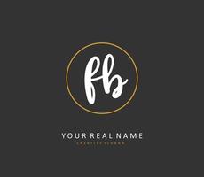 F B FB Initial letter handwriting and  signature logo. A concept handwriting initial logo with template element. vector