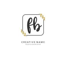 F B FB Initial letter handwriting and  signature logo. A concept handwriting initial logo with template element. vector