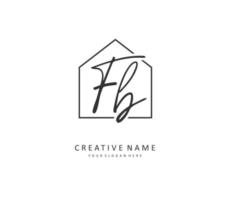 F B FB Initial letter handwriting and  signature logo. A concept handwriting initial logo with template element. vector