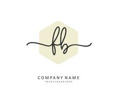 F B FB Initial letter handwriting and  signature logo. A concept handwriting initial logo with template element. vector