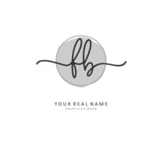 F B FB Initial letter handwriting and  signature logo. A concept handwriting initial logo with template element. vector