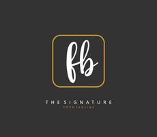 F B FB Initial letter handwriting and  signature logo. A concept handwriting initial logo with template element. vector