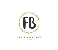 F B FB Initial letter handwriting and  signature logo. A concept handwriting initial logo with template element. vector