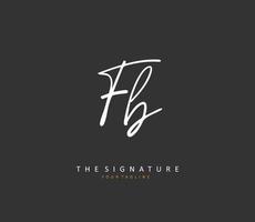 F B FB Initial letter handwriting and  signature logo. A concept handwriting initial logo with template element. vector