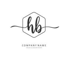 H B HB Initial letter handwriting and  signature logo. A concept handwriting initial logo with template element. vector