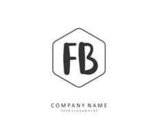 F B FB Initial letter handwriting and  signature logo. A concept handwriting initial logo with template element. vector