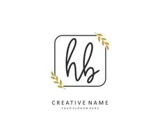 H B HB Initial letter handwriting and  signature logo. A concept handwriting initial logo with template element. vector