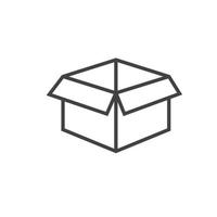 empty cardboard box open  icon vector element design template