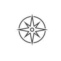 compass line icon vector concept design template