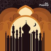 Eid Mubarak Islamic ramadan background illustration vector