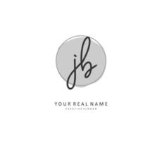 J B JB Initial letter handwriting and  signature logo. A concept handwriting initial logo with template element. vector