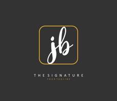 J B JB Initial letter handwriting and  signature logo. A concept handwriting initial logo with template element. vector