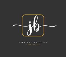 J B JB Initial letter handwriting and  signature logo. A concept handwriting initial logo with template element. vector