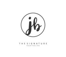 J B JB Initial letter handwriting and  signature logo. A concept handwriting initial logo with template element. vector