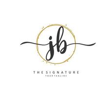 J B JB Initial letter handwriting and  signature logo. A concept handwriting initial logo with template element. vector