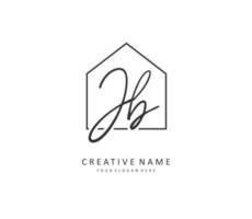 J B JB Initial letter handwriting and  signature logo. A concept handwriting initial logo with template element. vector