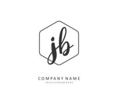 J B JB Initial letter handwriting and  signature logo. A concept handwriting initial logo with template element. vector