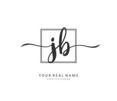 J B JB Initial letter handwriting and  signature logo. A concept handwriting initial logo with template element. vector