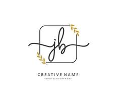 J B JB Initial letter handwriting and  signature logo. A concept handwriting initial logo with template element. vector