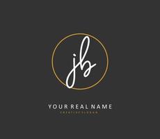 J B JB Initial letter handwriting and  signature logo. A concept handwriting initial logo with template element. vector