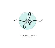 J B JB Initial letter handwriting and  signature logo. A concept handwriting initial logo with template element. vector