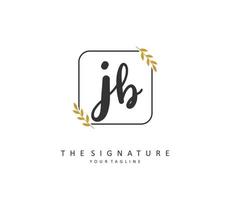 J B JB Initial letter handwriting and  signature logo. A concept handwriting initial logo with template element. vector