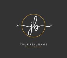 J B JB Initial letter handwriting and  signature logo. A concept handwriting initial logo with template element. vector