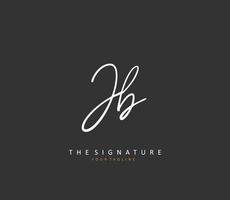 J B JB Initial letter handwriting and  signature logo. A concept handwriting initial logo with template element. vector