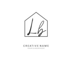L B LB Initial letter handwriting and  signature logo. A concept handwriting initial logo with template element. vector