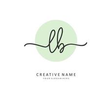 L B LB Initial letter handwriting and  signature logo. A concept handwriting initial logo with template element. vector