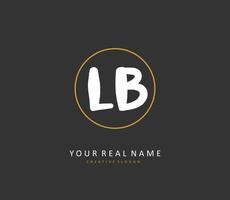 L B LB Initial letter handwriting and  signature logo. A concept handwriting initial logo with template element. vector