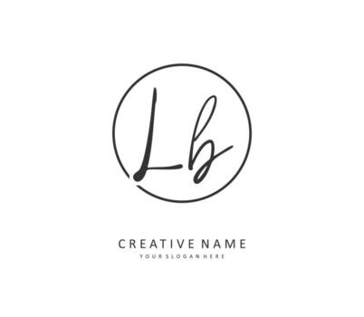 L B LB Initial letter handwriting and  signature logo. A concept handwriting initial logo with template element. vector