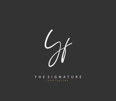 YF Initial letter handwriting and  signature logo. A concept handwriting initial logo with template element. vector