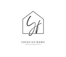 YF Initial letter handwriting and  signature logo. A concept handwriting initial logo with template element. vector