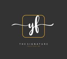 YF Initial letter handwriting and  signature logo. A concept handwriting initial logo with template element. vector