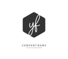 YF Initial letter handwriting and  signature logo. A concept handwriting initial logo with template element. vector