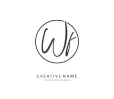 WF Initial letter handwriting and  signature logo. A concept handwriting initial logo with template element. vector