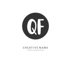 QF Initial letter handwriting and  signature logo. A concept handwriting initial logo with template element. vector