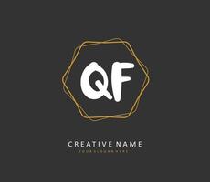 QF Initial letter handwriting and  signature logo. A concept handwriting initial logo with template element. vector