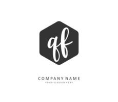 QF Initial letter handwriting and  signature logo. A concept handwriting initial logo with template element. vector