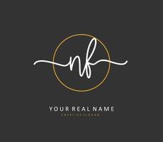 NF Initial letter handwriting and  signature logo. A concept handwriting initial logo with template element. vector