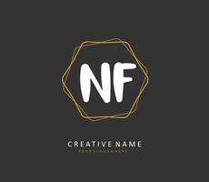 NF Initial letter handwriting and  signature logo. A concept handwriting initial logo with template element. vector