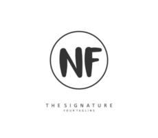 NF Initial letter handwriting and  signature logo. A concept handwriting initial logo with template element. vector