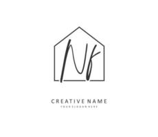 NF Initial letter handwriting and  signature logo. A concept handwriting initial logo with template element. vector