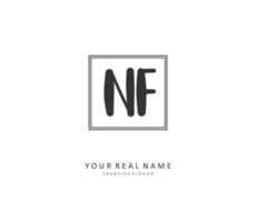 NF Initial letter handwriting and  signature logo. A concept handwriting initial logo with template element. vector