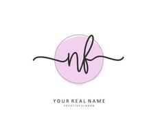 NF Initial letter handwriting and  signature logo. A concept handwriting initial logo with template element. vector